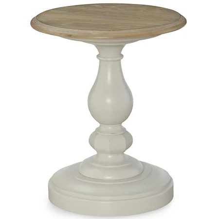 Round Chairside Table with Turned Pedestal